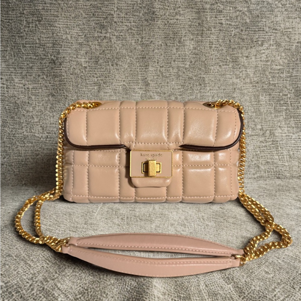 Kate Spade Beige Quilted Crossbody Bag